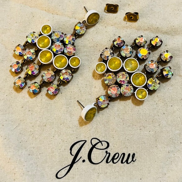 J. Crew Brûlée Aurora Borealis Chandelier Dangle Earrings - Picture 1 of 5